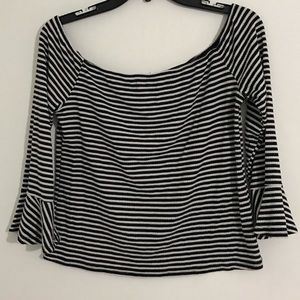 Striped off shoulder top